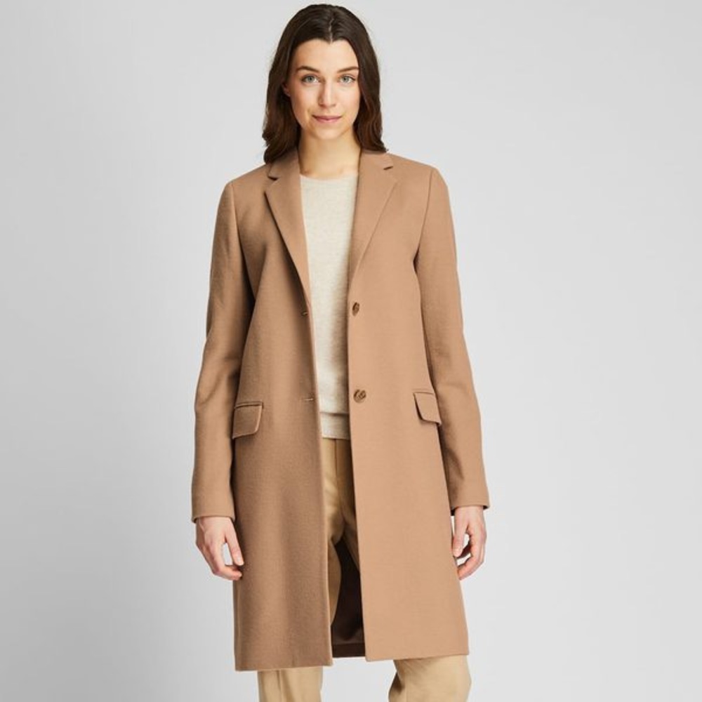 Uniqlo Cashmere Blend Chester Coat 31 Beige XS